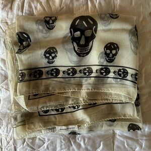 Alexander McQueen Silk Chiffon Skull Scarf